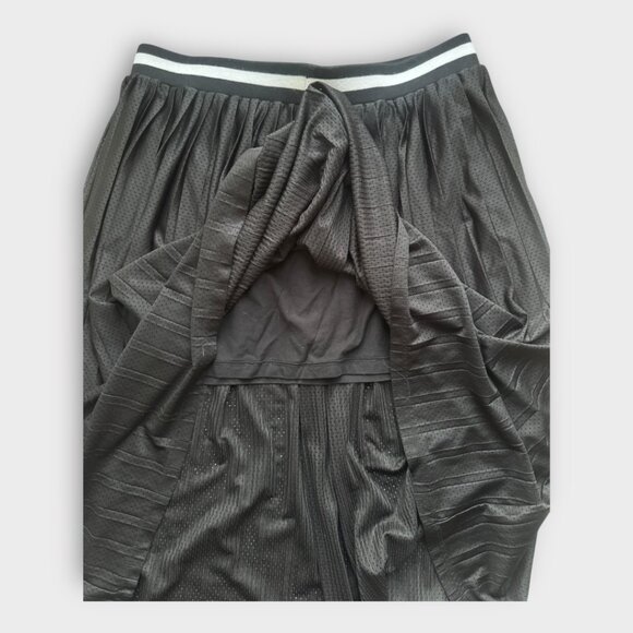 ASOS Pleated Drawstring Jersey Mesh Skirt in Black - women's 12 - Picture 3 of 5